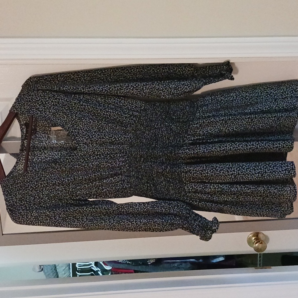 Francescas Collection, polka dot, drop cinched waist, flare mini size Medium